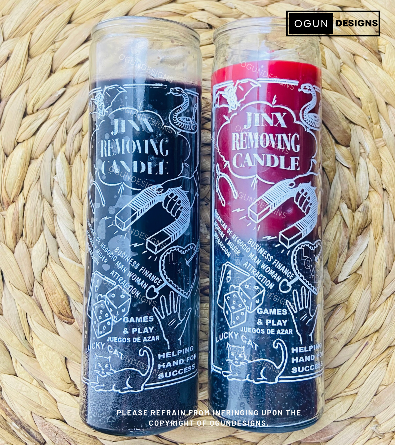 Jinx Removing Candle, Reversible Candle, Vela para eliminar la mala suerte, Vela Reversible