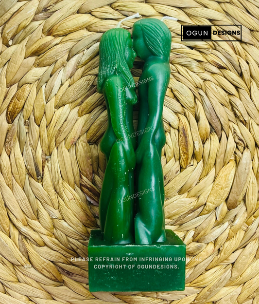 Green Couple's Candle, Love Candles, Relationship and Attraction, Vela Verde para parejas, velas para el amor, Relaciones y atracción