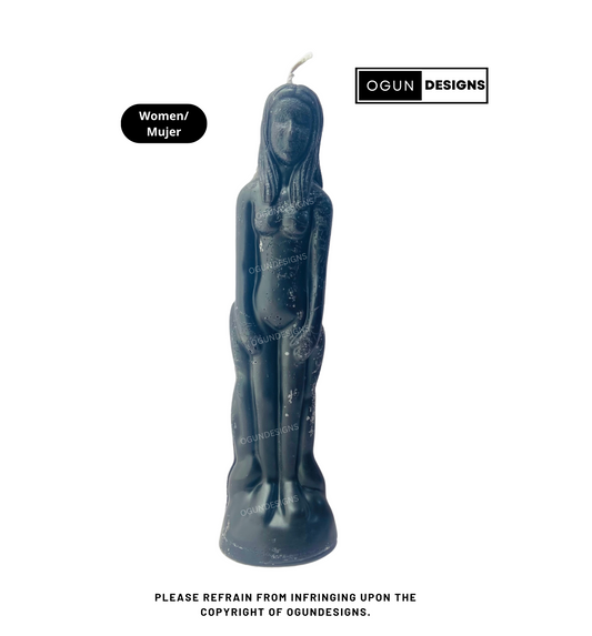 Black Female Image Candle, Female Figure Candle, Vela con imagen de Mujer negro, Vela Figura De Mujer
