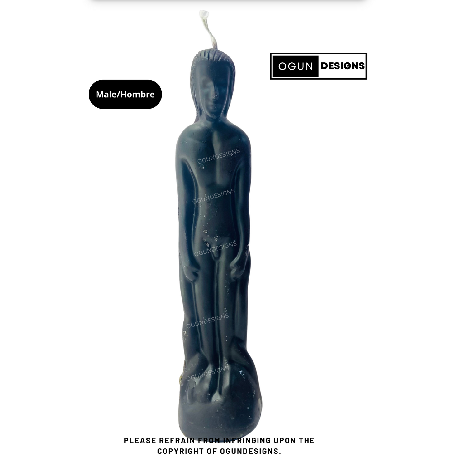 Black Male Image Candle, Male Figure Candle, Vela con imagen de hombre negro, vela con figura masculina