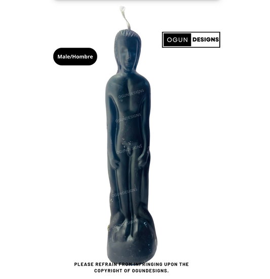 Black Male Image Candle, Male Figure Candle, Vela con imagen de hombre negro, vela con figura masculina