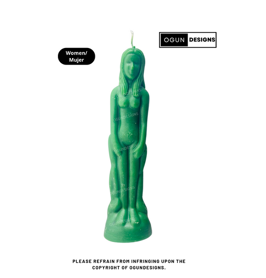 Green Female Image Candle, Female Figure Candle, Vela con imagen de Mujer Verde, Vela Figura De Mujer