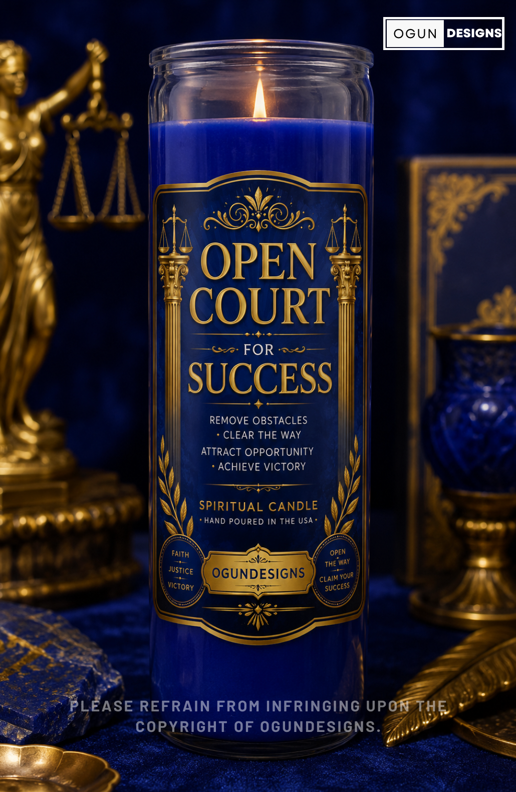 Court Candles, Court Case Candles, Open Court for Success, Velas De Corte, Abre Camino para Exito
