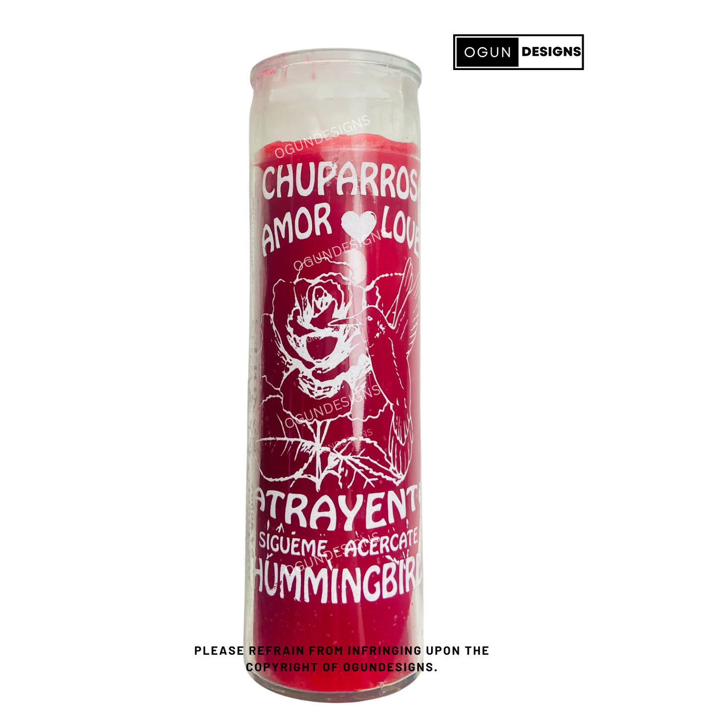 Red Hummingbird Love Candle,Vela De Amor De Chuparosa Roja
