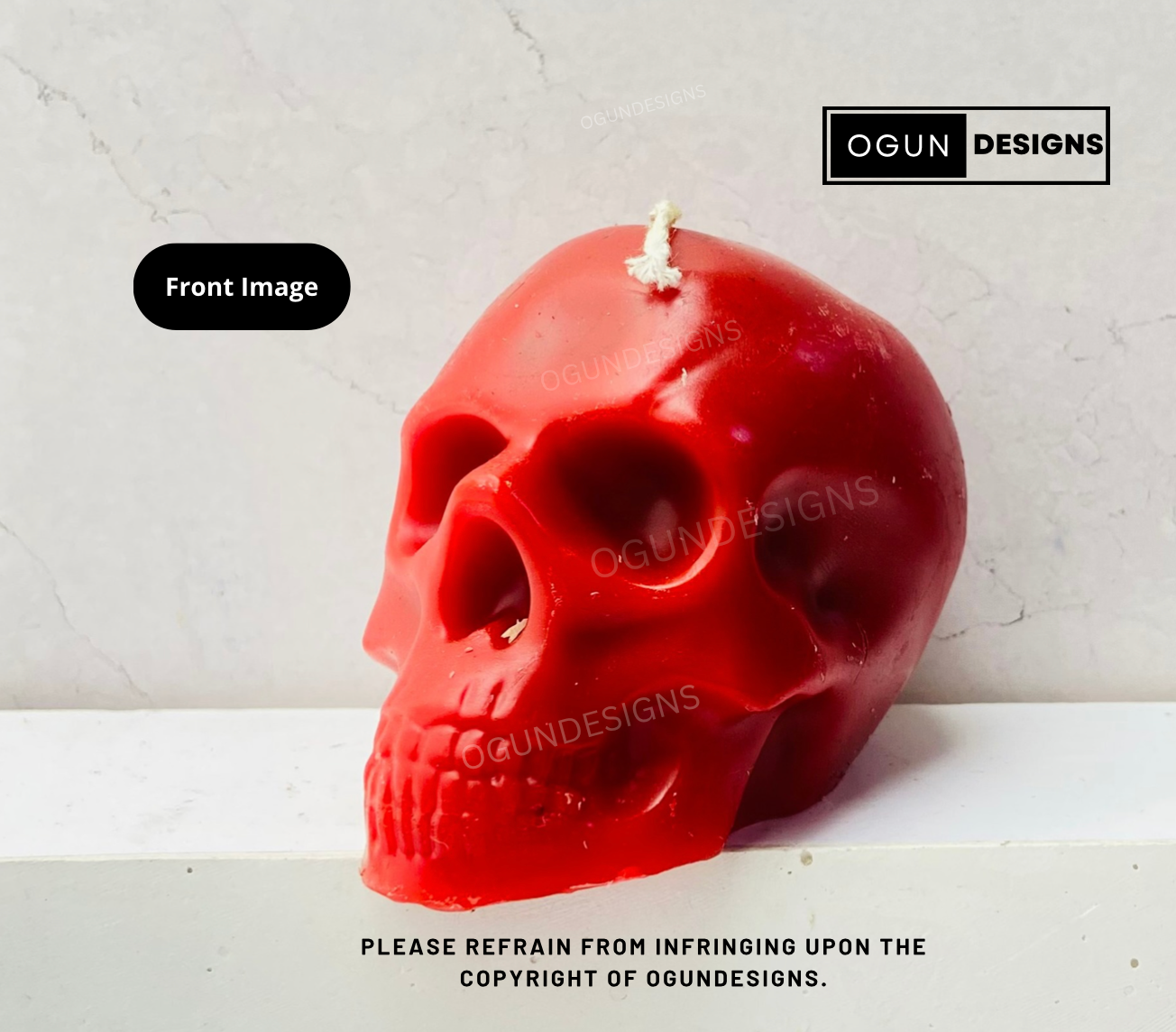 Red Skull Candle, Skull Candles, Vela de calavera roja, Velas de Calavera