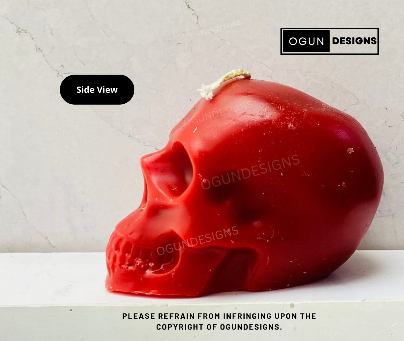 Red Skull Candle, Skull Candles, Vela de calavera roja, Velas de Calavera