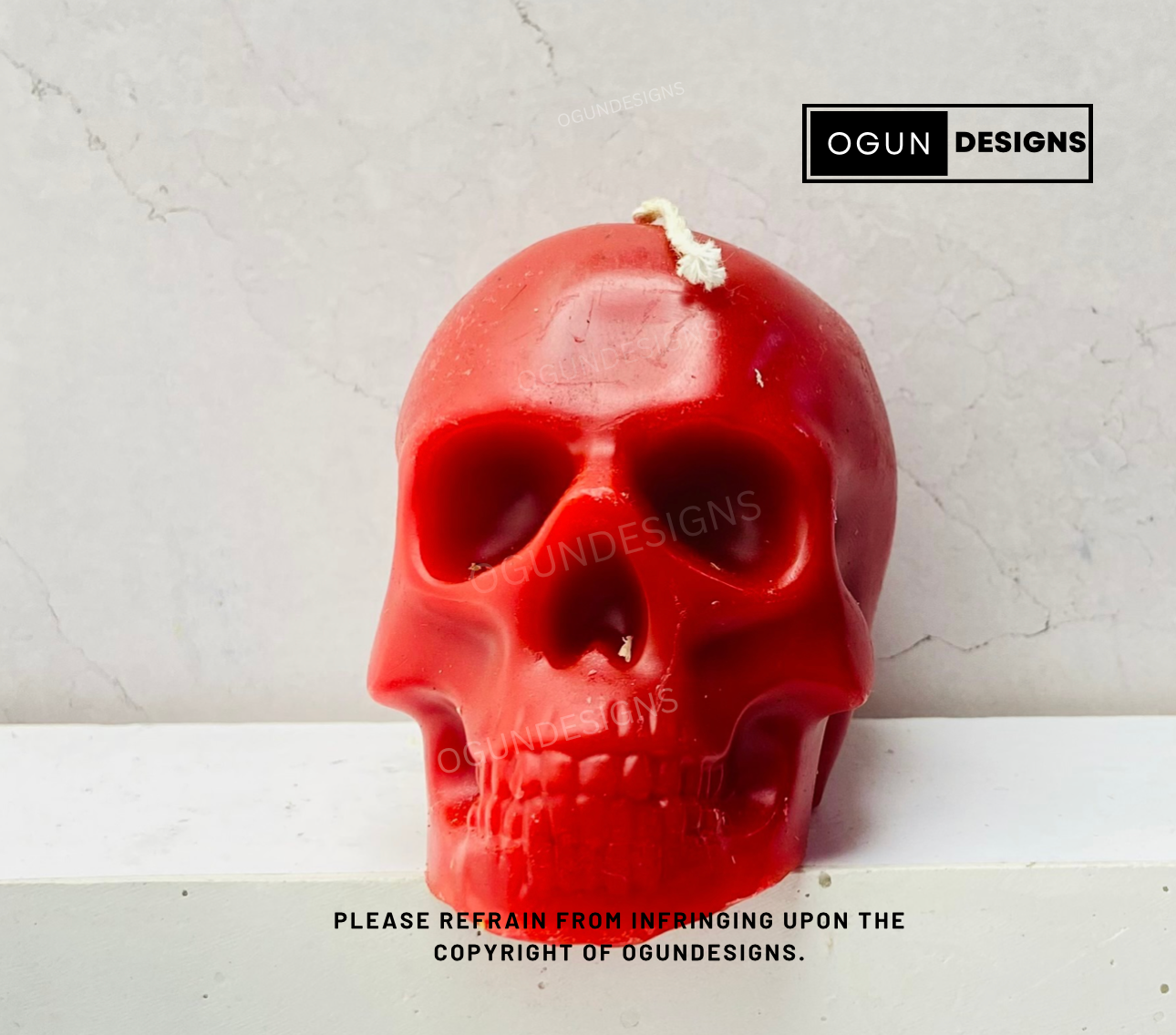 Red Skull Candle, Skull Candles, Vela de calavera roja, Velas de Calavera