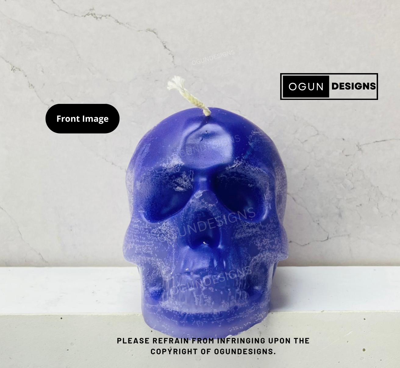 Purple Skull Candle, Skull Candles, Vela de calavera Morado, Velas de Calavera