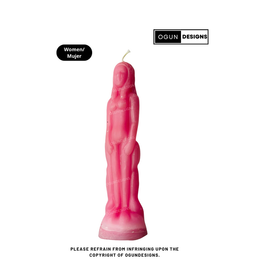 Pink Female Ritual Image Candle, Female Figure Candle, Vela con imagen de Mujer Rosa, Vela Figura De Mujer
