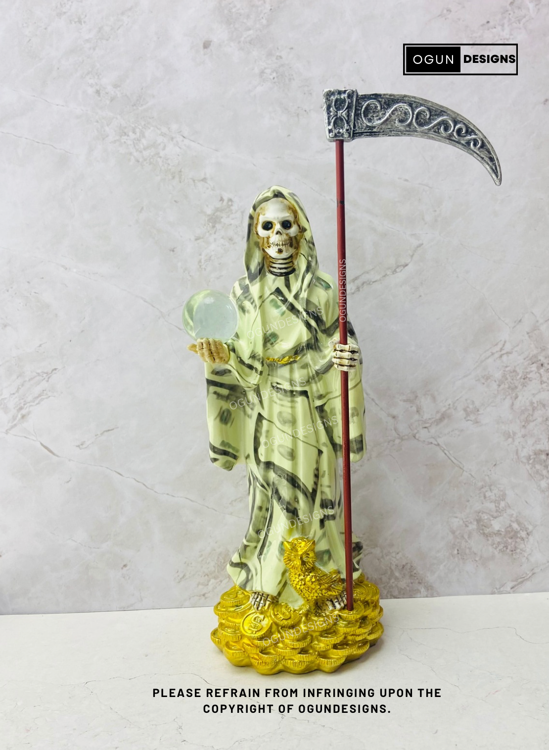 Santa Muerte (Holy Death) 8" Inch, Our Lady of Holy Death, La Santa Muerte Estatua